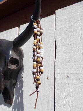 Hand Crafted HIPPY  Inspired Key Chain/Bag SWAG BEADED